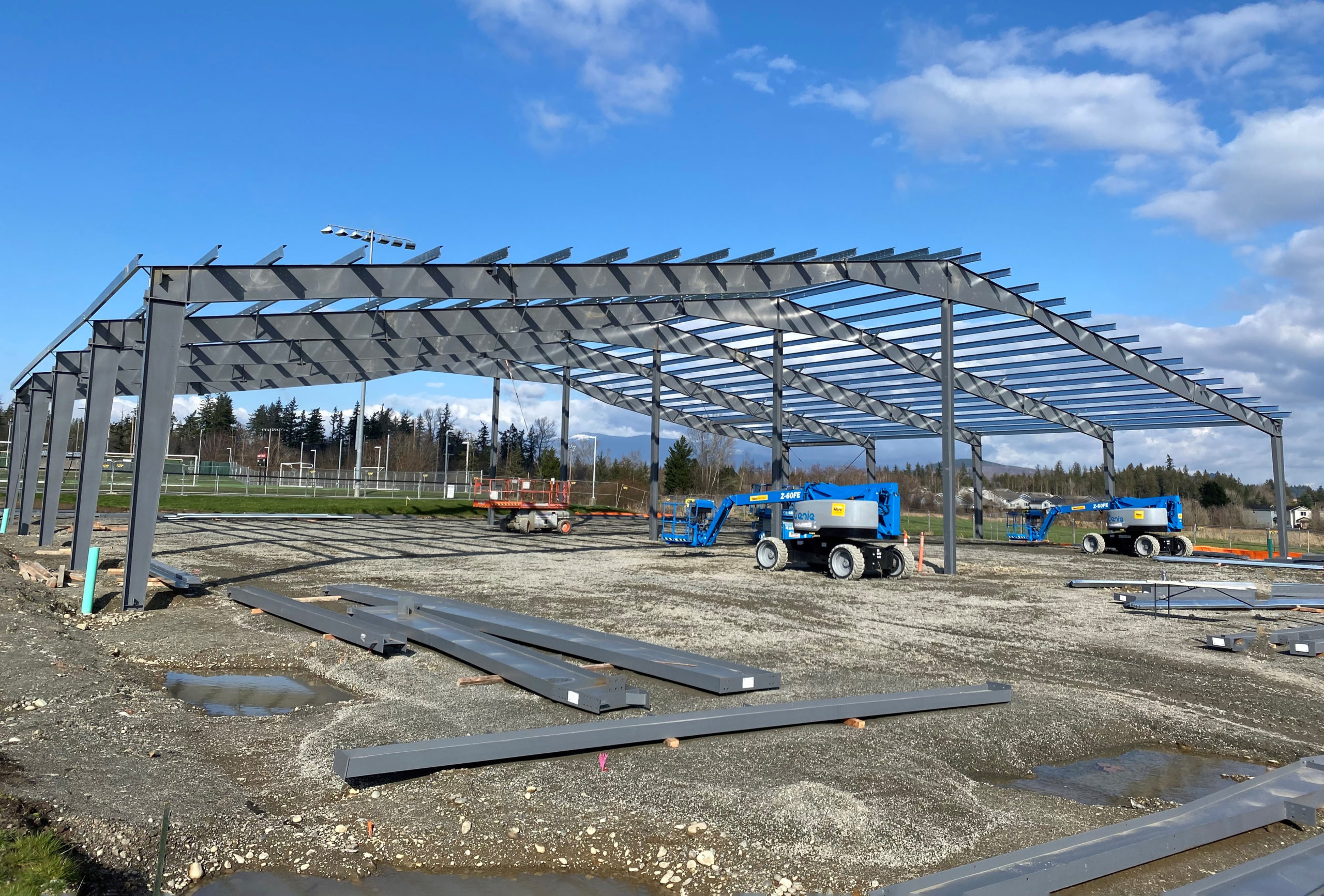 TRICO Commences Erection Phase of Skagit Valley College Foundation Pickleball Pavilion