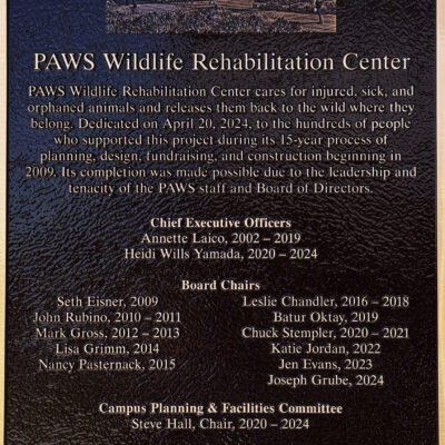 Celebrating the Completion of PAWS Wildlife Rehabilitation Center